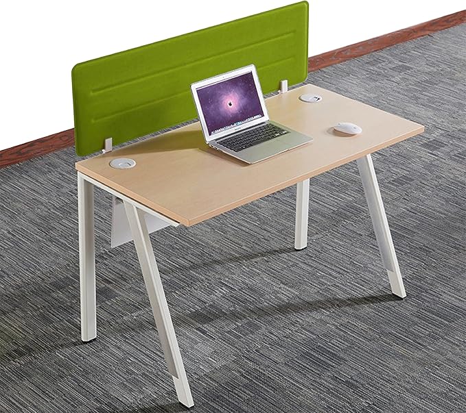 Desk Divider Panel, 34.6" x 11.8", Green – Clamp-On with 2 L-Clips, Soundproof Noise Reducing Privacy Screen for Office or Home Desk, High Quality Polyester