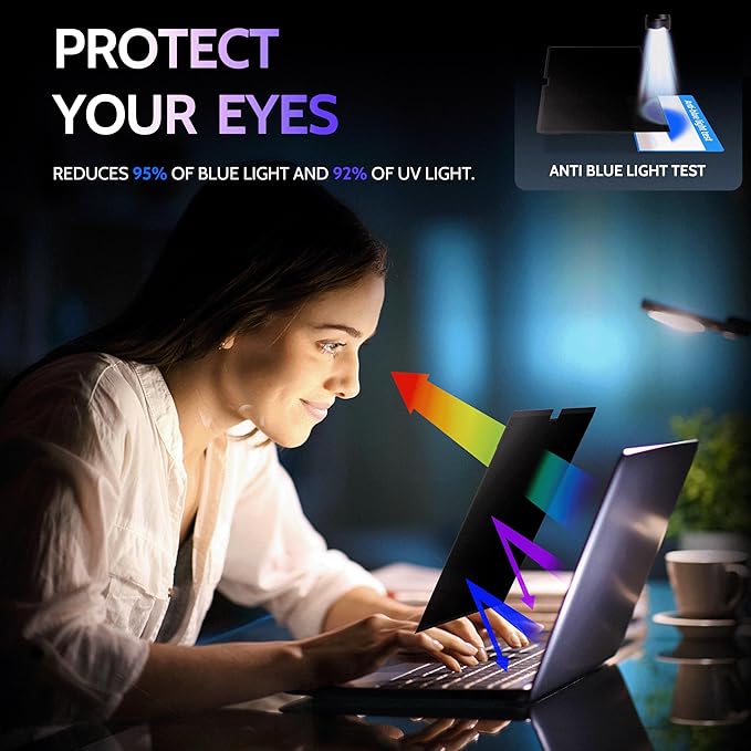 Peslv Privacy Screen for MacBook Pro 14 Inch (2021-2025, M1, M2, M3, M4, M5), MagicSuction™ Removable Anti Spy Black Protector, Glare Blue Light Filter for Mac Laptop Computer