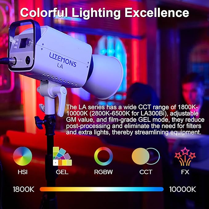 Godox LA300R RGB Video Light 330W Full-Color LED Light,Support NFC and APP Control for Video Photography & Vlogging (Black)
