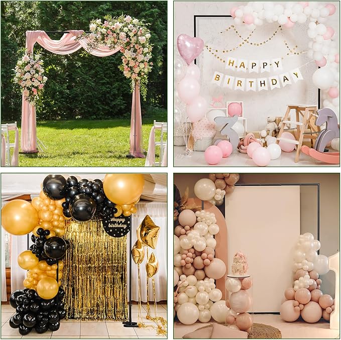 Backdrop Stand,10x7Ft Photo Backdrop Stand Photo Video Studio,Heavy Duty Square Backdrop Stand for Parties Wedding Photography Baby Shower Festival Decoration,Black