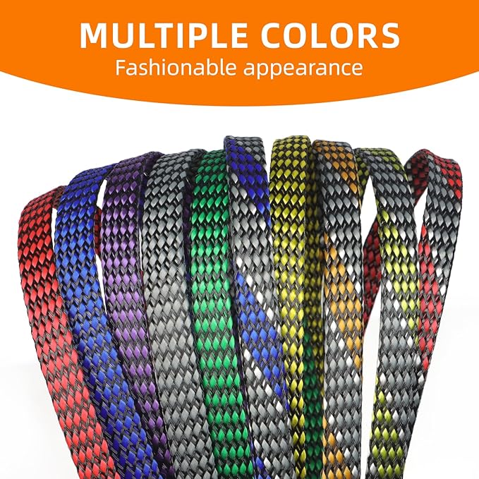 Braided Expandable Cable Sleeve, 25ft PP Cotton and PET Braided Cable Management, Flexible Mesh Wire Loom and Cable Protector for TV, Computer, Home Theater, Automotive (Yellow, 5/16")