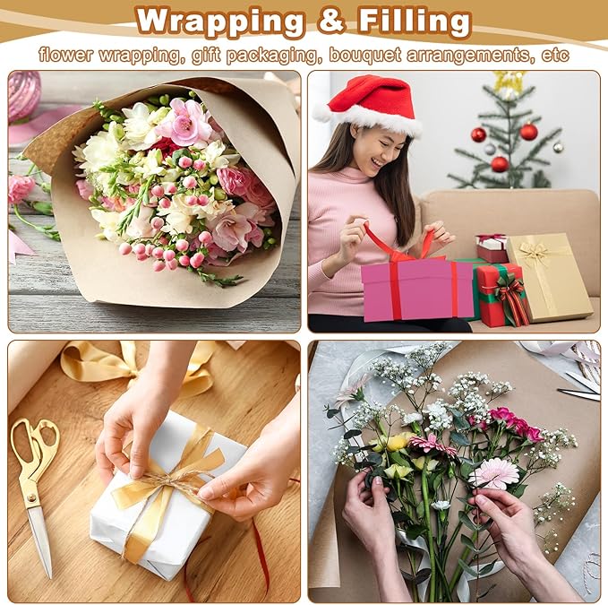 PATIKIL Wrapping Paper, 15" x 300"(25') 70 GSM Craft Paper Roll Kraft Packing Paper for Poster Bulletin Board, Gift Wrapping, Bright Red
