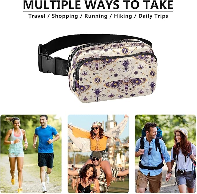 Celestial Butterfly Fanny Pack for Women Men Water Resistant Fashion Waist Packs with Adjustable Strap Belt Bag for Travel Workout Jogging Hiking 21220454