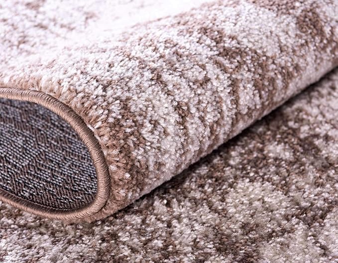 Unique Loom Bromley Collection Area Rug - Wells (3' Round, Light Brown/ Ivory)