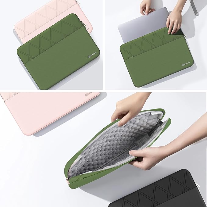 Smatree Laptop Sleeve for 15.6 inch MSI Modern 15 A5M/A10M/A10R/A11M/A11MU/A11SB/B11M, MSI Prestige 15 A12UD/A12SC, MSI Summit B15 A11M, Protective Laptop Case with Pocket, YKK Zipper, Green (E614G)