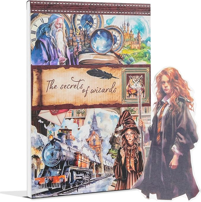 Snycler Sticker Book - 20 Sheets Vintage PET Stickers for Scrapbooking, Junk Journaling, Ephemera, and Decorative Crafts-The Secrets of Wizards