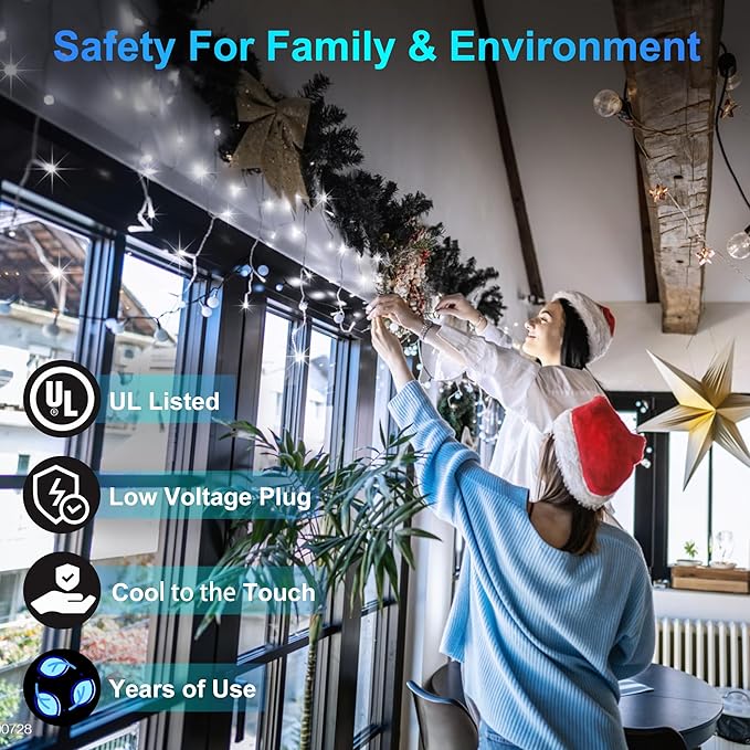1620 LED Christmas Outdoor Lights with 360 Drops, 164ft Hanging Curtain Lights with 8 Modes Timer & Memory, Waterproof Christmas Fairy Lighs for House Roof Holiday Wedding ChristmasDecor (Cool White)