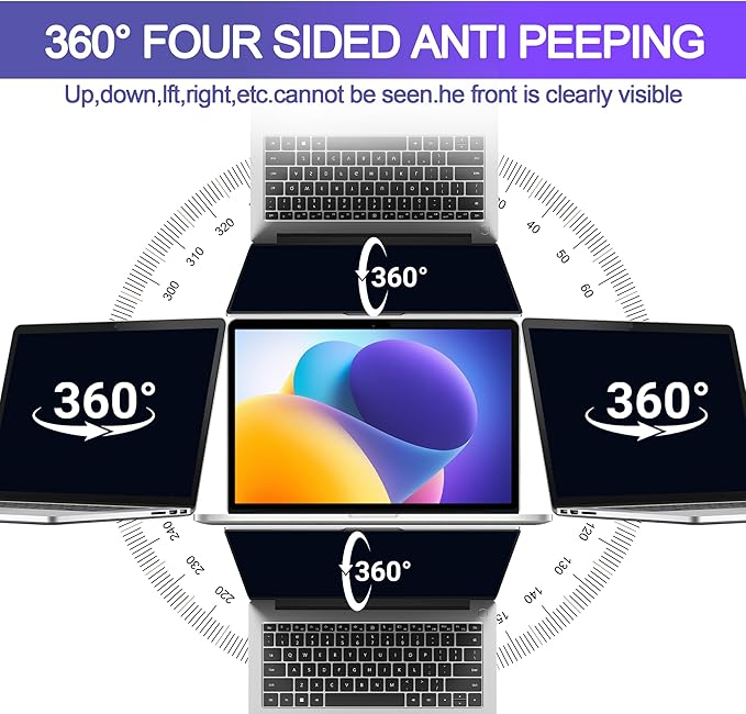 360° Privacy Screen Protector Compatible for MacBook pro 13 inch (2016-2022,M1, M2), Privacy Screen Filter for MacBook Air 13 Inch (2018-2021, M1), Anti-Spy/Anti Fingerprint/Anti Blue Light/Anti Glare
