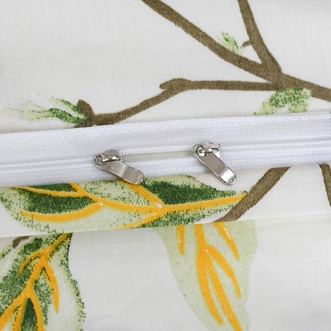 FADFAY White Floral Duvet Cover Set 100% Cotton Farmhouse Bedding with Hidden Zipper Closure 3 Pieces, 1duvet Cover & 2pillowcases,Twin Size