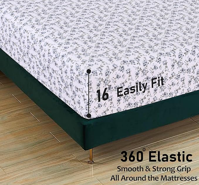 RUVANTI Flannel Sheets Twin Size - 100% Cotton Double Brushed Twin Sheets Set, Deep Pockets 16 Inches, All Seasons Breathable & Extra Soft Bed Sheets, Warm & Cozy, 3 Piece, Perri Me
