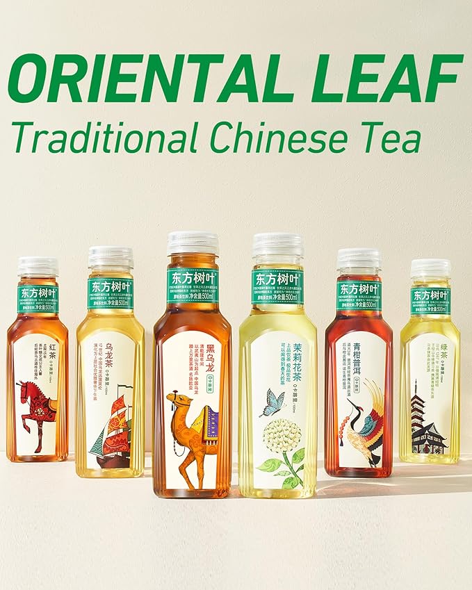 ORIENTAL LEAF Unsweetened Iced Tea – Bottled Oolong Tea, 16.9 FL oz bottles (Pack of 15), Brewed Tea Drinks, Sugar Free, 0 Calories