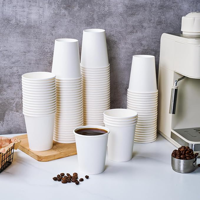 TV TOPVALUE 360 Count 8 oz Paper Cups, Disposable Paper Coffee Cups 8 oz,Hot Beverage Drinking Cups for Water Juice or Tea,Perfect for Office Home Party