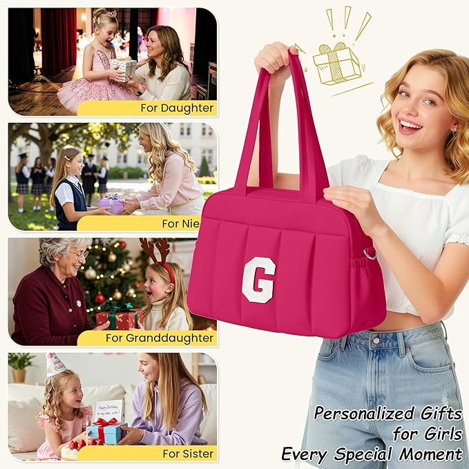Girls Gifts 8-10-Dance Bag, Kid Weekender Bags，Teen Girl Gifts-Overnight Bag with Wet Pocket，Lightweight Travel Tote Personalized Cheer Bags with Makeup Pouch