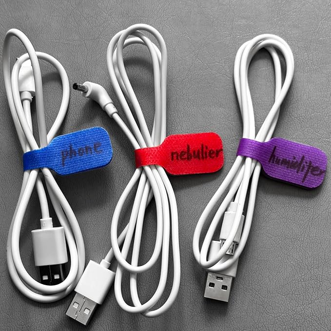 30 Pcs Multi-Color Cable Labels, Write On Cord Wire Labels, Electronic Cable Identification Tags for Electronics, Computers Cable Management and Identification, Assorted Colors