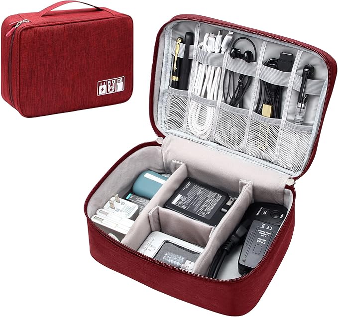 SELLYFELLY Electronics Organizer Travel Universal Cable Organizer Bag Waterproof Electronics Accessories Storage Cases for Cable, Charger, Phone, USB, SD Card, Hard Drives, Power Bank, Cords