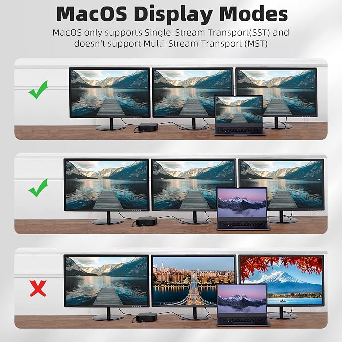 RVP+ Docking Station 3 Monitors USB C, 13-in-1, Triple Display-4K HDMI & DisplayPort Dual Monitors, 5Gbps USB-C/A Data Transfer, 100W Laptop-Charging, Gigabit Ethernet, Audio, Black
