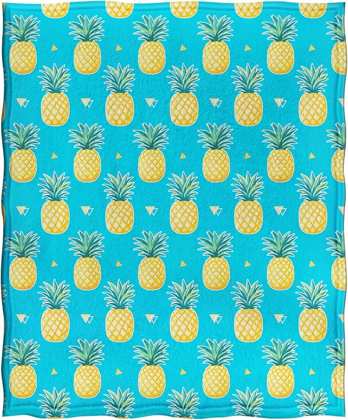 Jekeno Pineapple Fruit Blanket Gifts for Women Kids Girls Boys Mom Wife Men Birthday Christmas Halloween Easter Presents Home Bedroom Living Room Bed Sofa Decor Plush Throw 50"x60"