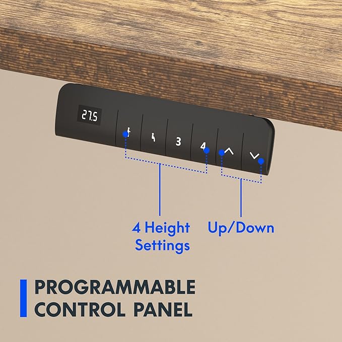 FLEXISPOT E3 Dual Motor Electric Standing Desk 55 x 28 Sit Stand Up Desk, Holds 220 lbs, Adjustable Height w/ Memory Presets, One-Piece Special Walnut Desktop & Black Frame, Ships in 2 Boxes
