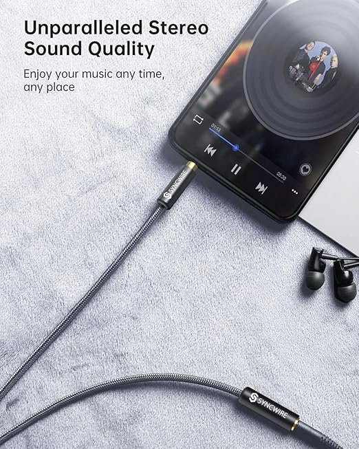Syncwire Headphone Extension Cable - 6FT [Hi-Fi Sound][Gold Plated Jack][TRS] Nylon-Braided 3.5mm Male to Female Audio Extension Cord Compatible with iPhone iPad Smartphone Tablets Media Players