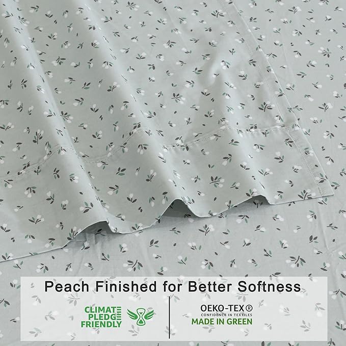 RUVANTI 100% Organic Cotton Sheets Split King, Percale Weave, GOTS Certified, 5-Piece Set, Deep Pocket 15", Crisp & Breathable, Soft Durable Bedding, Sábanas Algodón Orgánico – Bud Club