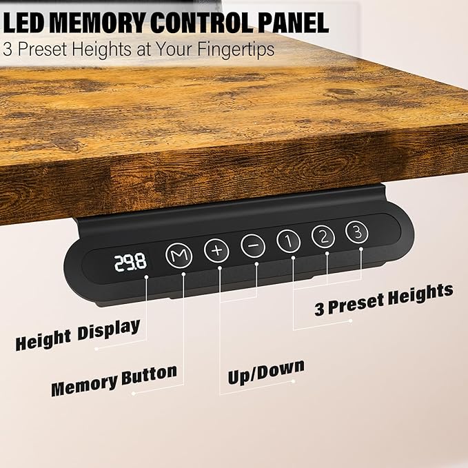 Electric Standing Desk with 4 Drawers 40''x 24'' Small Adjustable Height Sit to Stand Up Desk with Storage Shelf, C-Clamp Mount Compatible Black Home Office Desks Computer Desk Ergonomic Workstation