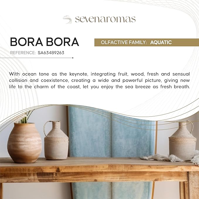 SevenAromas Hotel Scent Diffuser Oil, Luxury Hotel-Inspired Essential Oil for Aromatherapy & HVAC Diffusers – Premium Dropper Bottle - 45 ml 1.52 FL oz (Bora Bora)