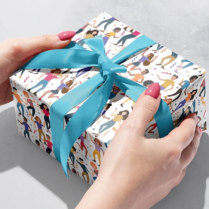 Jillson Roberts Bulk Gift Wrap, Everyday Gift Wrapping Supplies, Dance Party, 1/2 Ream 417 feet x 30 inches