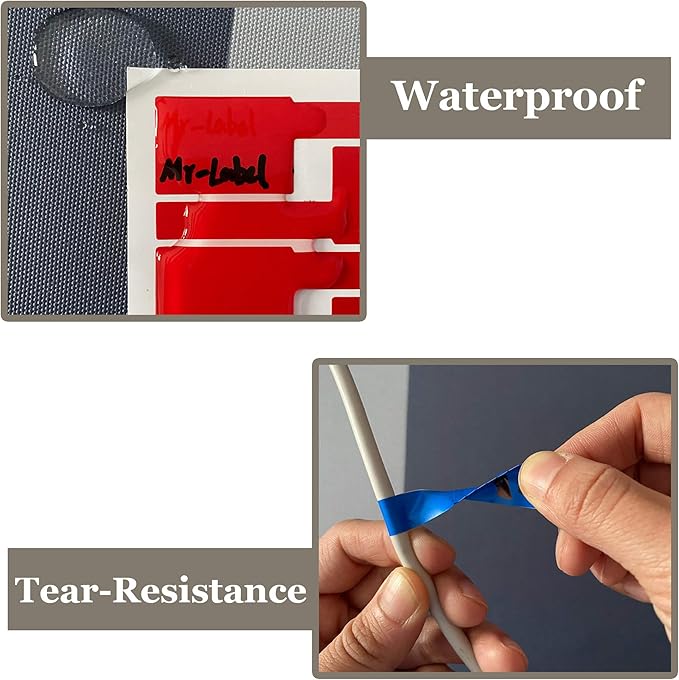 Mr-Label® (20 Sheets, 600 Labels) Red Self-Adhesive Cable Label - Waterproof | Tear Resistant | Durable - with Online Print Tool - for Laser Printer