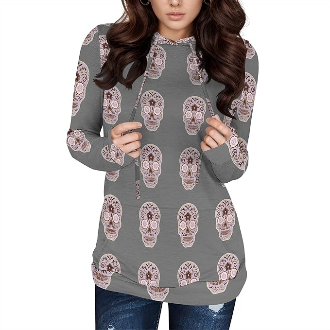 Halloween Sweatshirts For Women Long Sleeve Spooky Graphic Sweatshirts Pumpkin Pullover Halloween Party Club Wear