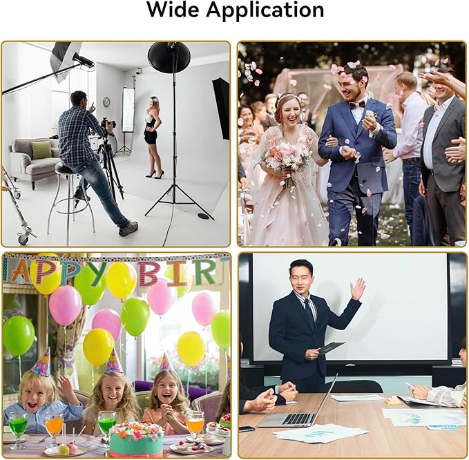 UTEBIT T-Shape Backdrop Stand Support Kit 6.6x5ft, Adjustable Photo Backdrop Stand with 3 Strong Spring Clamps, Photography Videography Studio Green Screen Backdrop Stand Portable for Parties