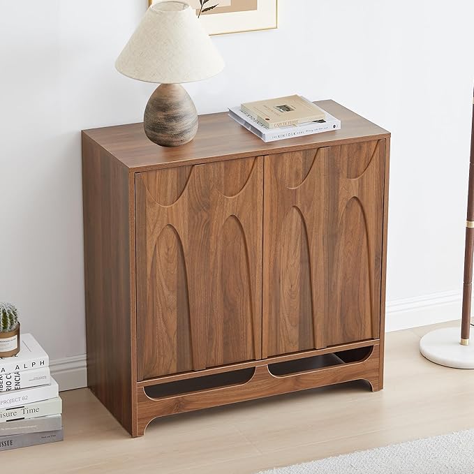 Bifins Sideboard Buffet Cabinet with Storage Set of 2, 63” Mid Century Modern Storage Cabinet with Adjustable Shelf and 4 Doors for Dining Room, Living Room,Entry