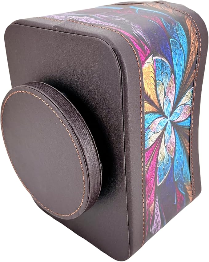 Arniche PU Leather Remote Control Holder,360 Degree Spinning Desk TV Remote Caddy,Desk Organizers and Accessories,for Controller,Media,Mail,Calculator,Mobile Phone,Pen Storage Holder(Pansy)