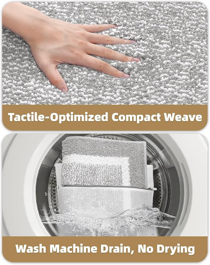 Color&Geometry 16"x24" Small Bath Mats for Bathroom Simple and Stylish, Gray Bathroom Rugs, Non Slip, Absorbent, Soft, Washable, Microfiber Bathmat Shower Mat Outside Shower