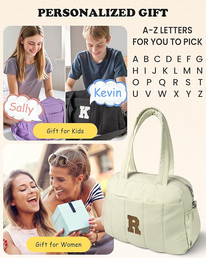 Gift for 10 Year Old Girl-Kids Weekender Bag, Travel Bags，Girl Gifts-Initial Overnight Bag with Wet Pocket，Lightweight Weekender Bags Personalized Gym Tote with Makeup Pouch-Kid Bags