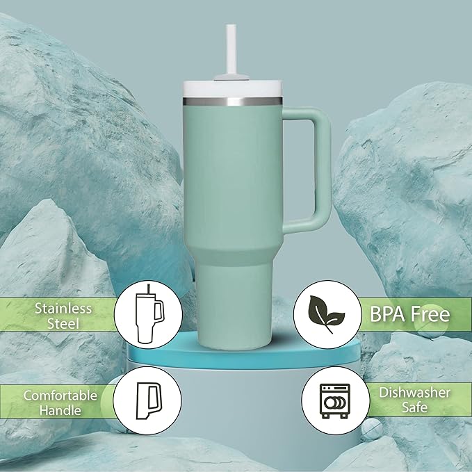 H&F Clicks Insulated Tumbler, Stainless Steel Tumbler with Leakproof Lid for Water, Coffee or Iced Tea. Cup Holder Compatible for Travel, BPA-Free Water Bottle, Vacuum Insulated Tumbler.