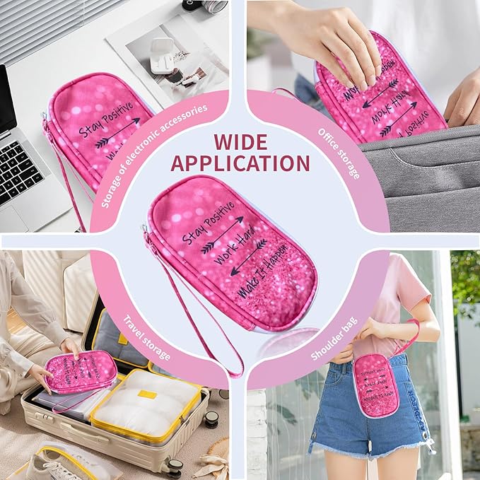 Electronics Organizer Travel Case, Cable Organizer Travel Essentials Tech Pouch,Suitable for Charger, Cable, Phone，Flash Drive,Encourage