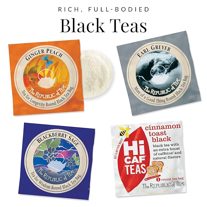 The Republic of Tea – Countertop Tea Display, Assortment of 9 Flavors, 450 Individually Wrapped Tea Bags