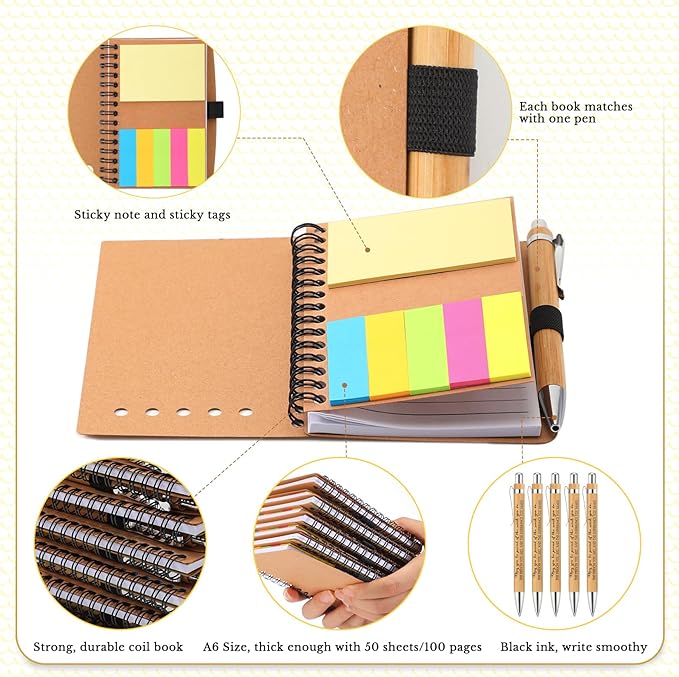 Jetec Inspirational Notebooks Bulk Spiral Notebook with Sticky Notepad Motivational Pens Valentines Day Gifts for for Employee Coworker Nurse Staff Teacher Nurse Volunteer(25 Sets,Difference Maker)