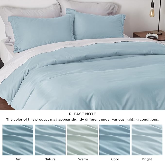 Bedsure Duvet Cover King Size - Soft Double Brushed Bedding Set for Kids & Adults, Zipper Closure, 3 Pieces, Includes 1 Duvet Cover (104"x90") & 2 Pillow Shams, NO Comforter, Winter Sky