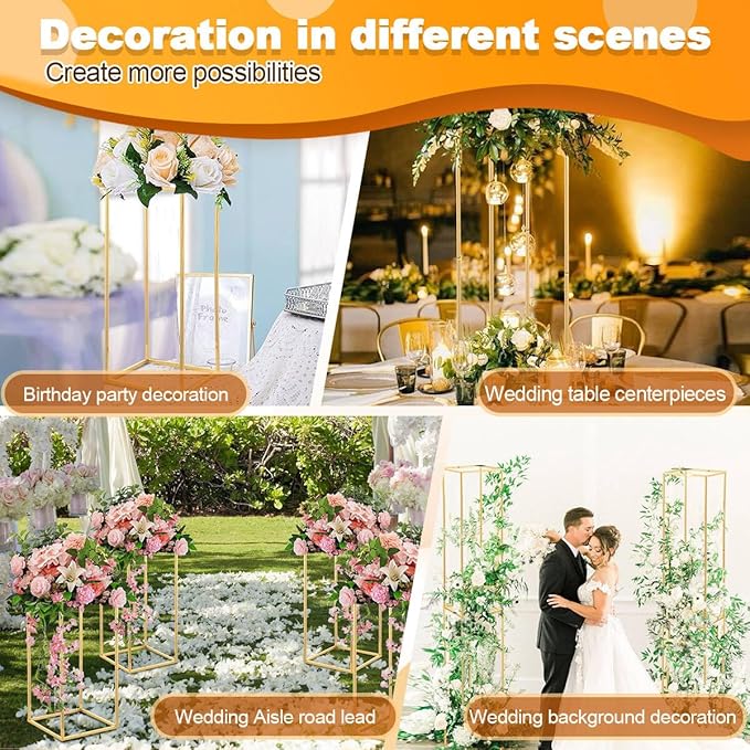 20pcs Gold Wedding Flower Stand,23.6inch Wedding Table Centerpieces,Gold Centerpiece for Birthday Party Event Table Decoration