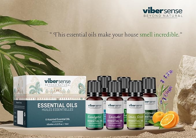 Essential Oils Set - Top 6 Blends for Diffusers, Home Care, Candle Making Scents, Fragrance, Aromatherapy, Humidifiers, Gifts -Rosemary,Eucalyptus,Tea Tree,Pepper Mint,Lemon Grass & Lavender 10ml