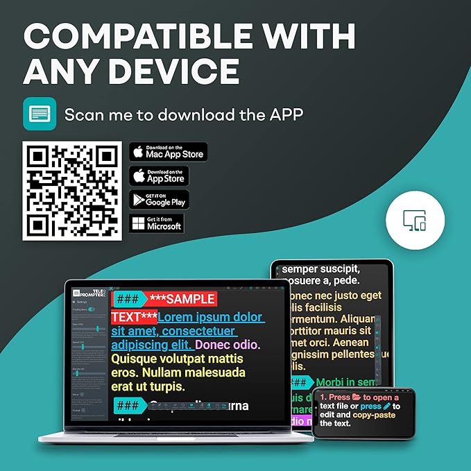 iLight PRO 12" Autocue teleprompter iPad Tablet - Kit teleprompter for Video with Remote Control, APP & Carry Bag, Beam Splitter Prompter DSLR, iPhone, APP for Apple Android Mac Win