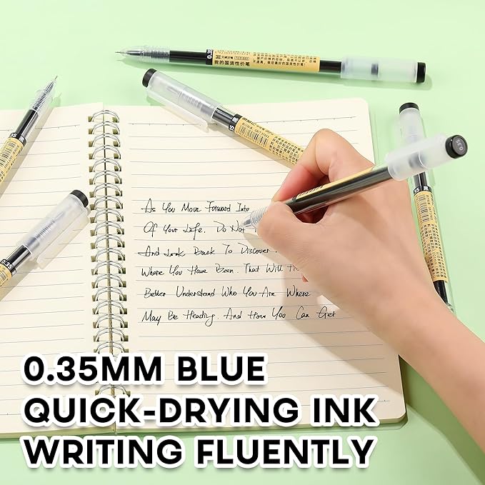 RIANCY Black Gel Ink Pens, 0.35mm Extra Fine Point Tip Smooth Writing Pens Ballpoint, Japanese Style Stationery No Smudge Rollerball Pens, Quick Drying for Journaling Office School Supplies 12pcs