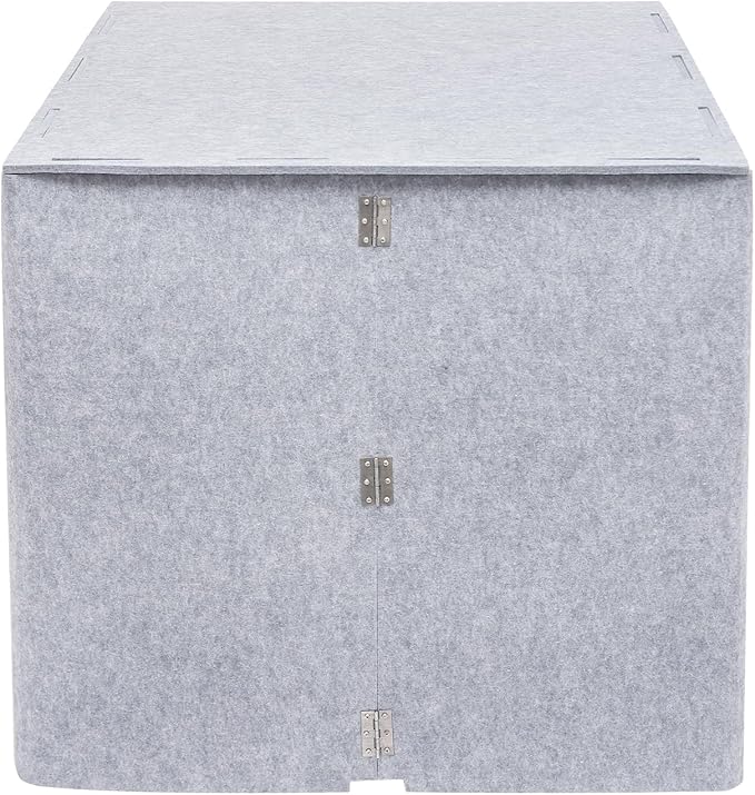 Desktop Soundproof Cover 31" H X 31" W X 31" L Recording Booth Portable Vocal Recording Booth with Double Sound Insulation Vocal Sound Absorbing Shield for Recording Studios, Offices（Gray）