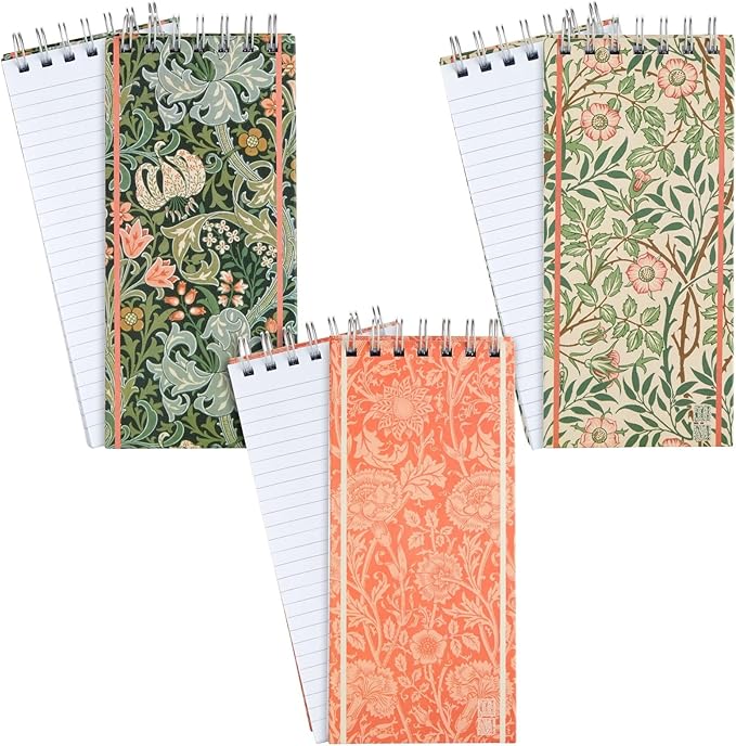 The Gifted Stationery Hardcover Spiral-Bound Notebook Pack - Top-Bound Spiral Notepads - Grocery List Notebook - Office & School Notepads - 8.4 x 3.75 in, 100 Sheets/200 Pages, Pack of 3