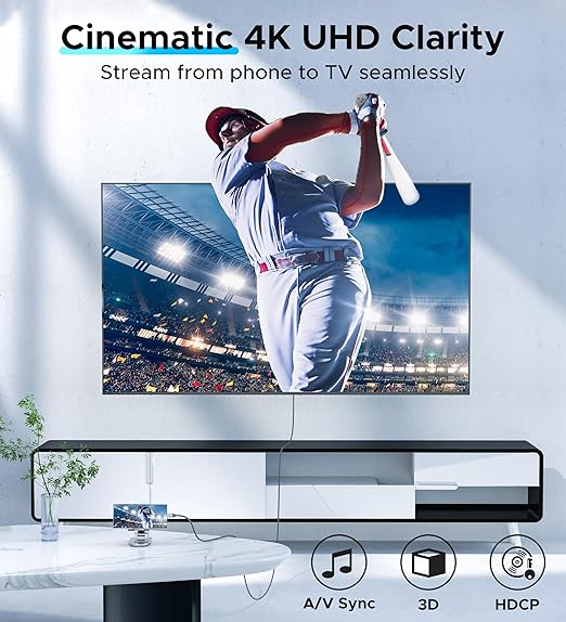 Warrky USB C to HDMI Cable 4K, [10FT / 3M, Braided, High Speed] Thunderbolt 3 to HDMI Adapter Compatible for New iPad, MacBook Pro/Air, iMac, Galaxy S20 S10 S9 S8, Surface, Dell, HP