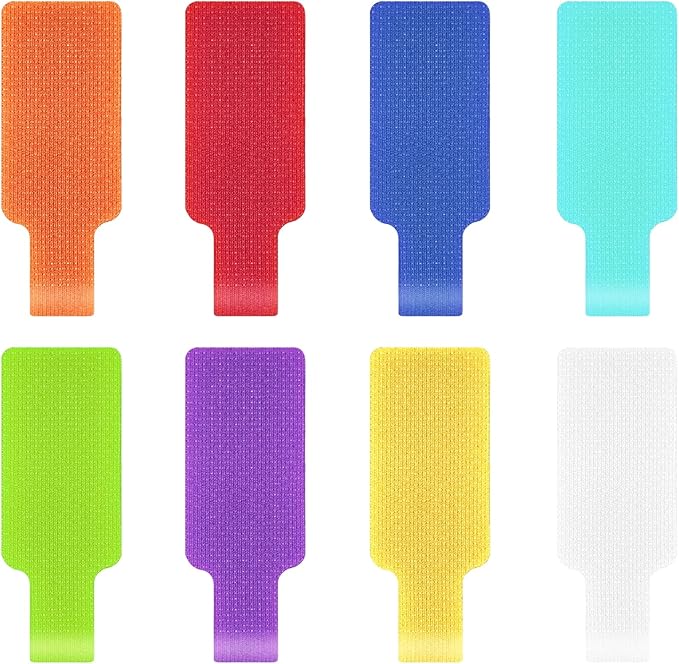 16 Pcs Cable Labels, 1.77x0.79 Inch Multicolored Handwriting Cable Tags for Organizing Wires and Identification, Reusable (8 Colors)