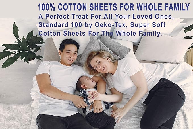 RUVANTI 100% Cotton Full Size Bed Sheets, 4 Pieces, Soft & Breathable Percale Weave Bedding, Deep Pocket 16", Hotel Standard, Crisp Cool Feel, Durable, Perfect Sheet Set Floral, Bloomex