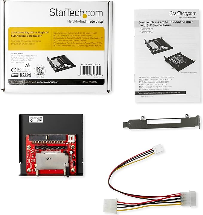 StarTech.com 3.5in Drive Bay IDE to Single CF SSD Adapter Card Reader, TAA (35BAYCF2IDE)