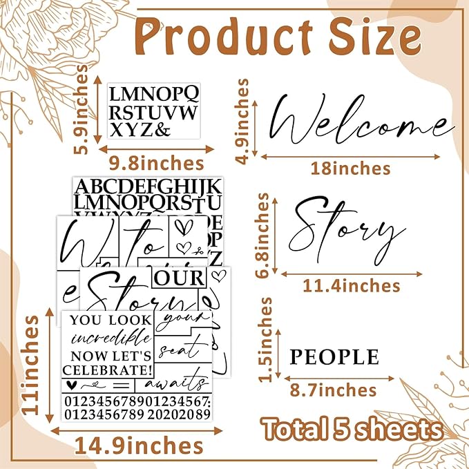 Custom Wedding Mirror Vinyl Decals Personalized Wedding Welcome Signs DIY Bride and Groom Names Stickers Welcome to Our Love Story Sign for Reception Display Party Entry Weddings Letters Decoration